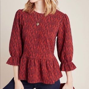 Anthropologie Ro & De Perette Peplum Top